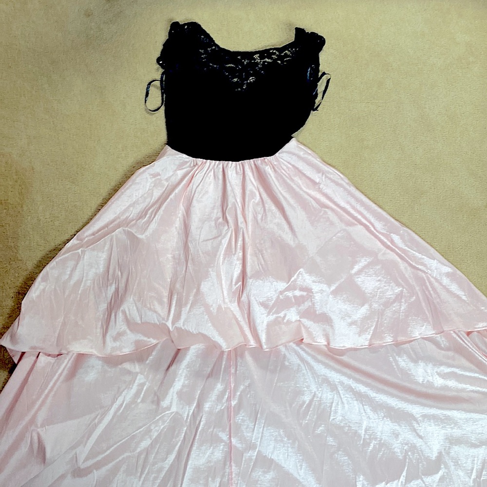 Black and pink prom dress